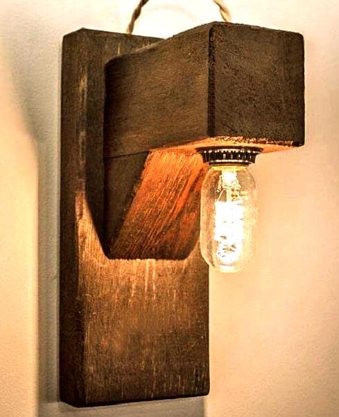 Світильник настінний з дерева Керолтон Капучино (БРА-002709)