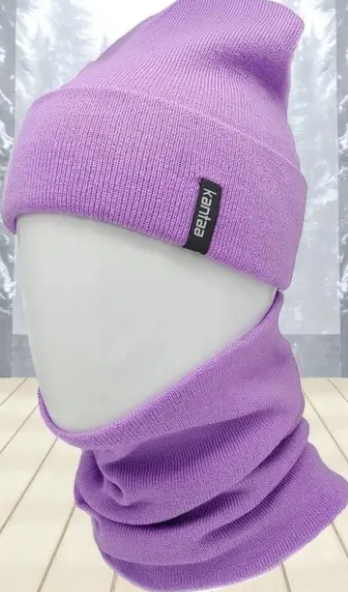 Комплект жіночий шапка/хомут One size на флісі Фіолетовий (29548739) - фото 1