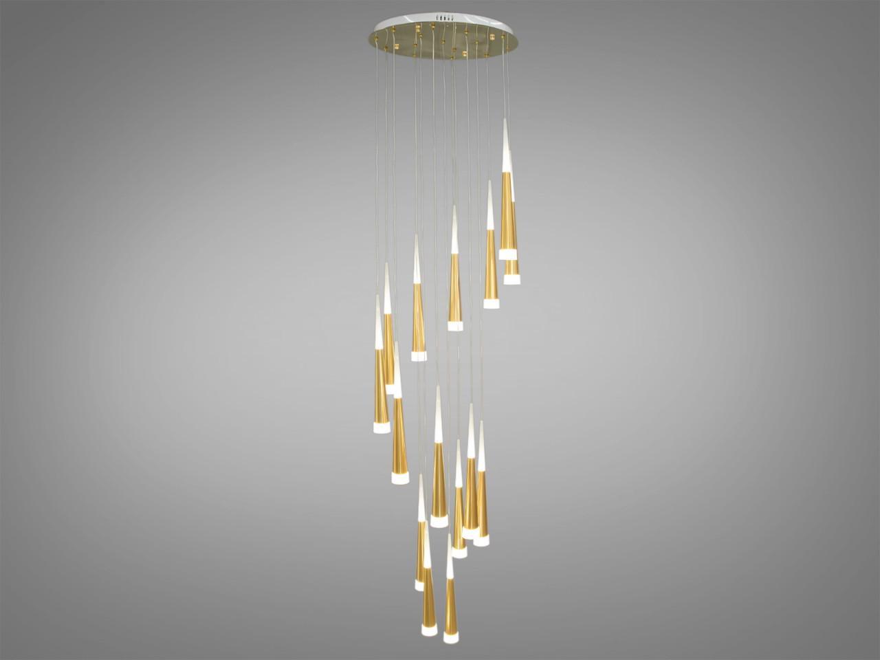 Люстра каскадная для холла LED 3002/15G (2437588233)