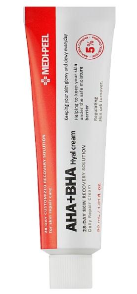 Крем-пилинг для лица с пептидами и кислотами Medi Peel AHA BHA 28 DAYS HYAL CREAM 30мл