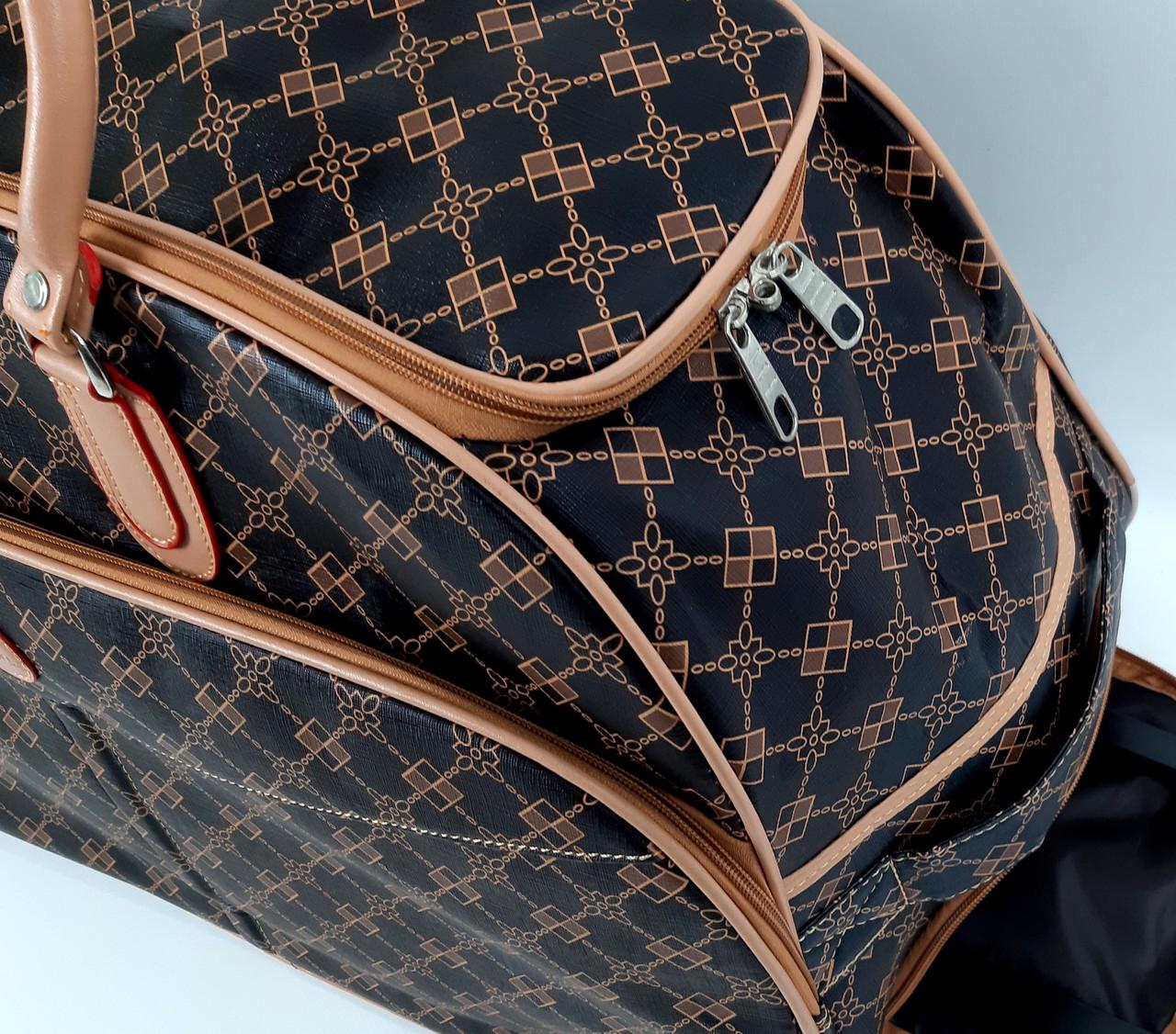 Сумка дорожня на колесах Sky travel XL 59х31х38 см 72 л Чорний/Бежевий (420-18) - фото 9 Сумка дорожня на колесах Sky travel XL 59х31х38 см 72 л Чорний/Бежевий (420-18) - фото 9