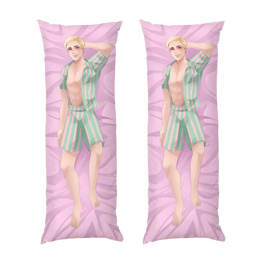 Подушка дакимакура Ken on the pink background Ryan Gosling Anime габардин 140х45 см (112604-2)