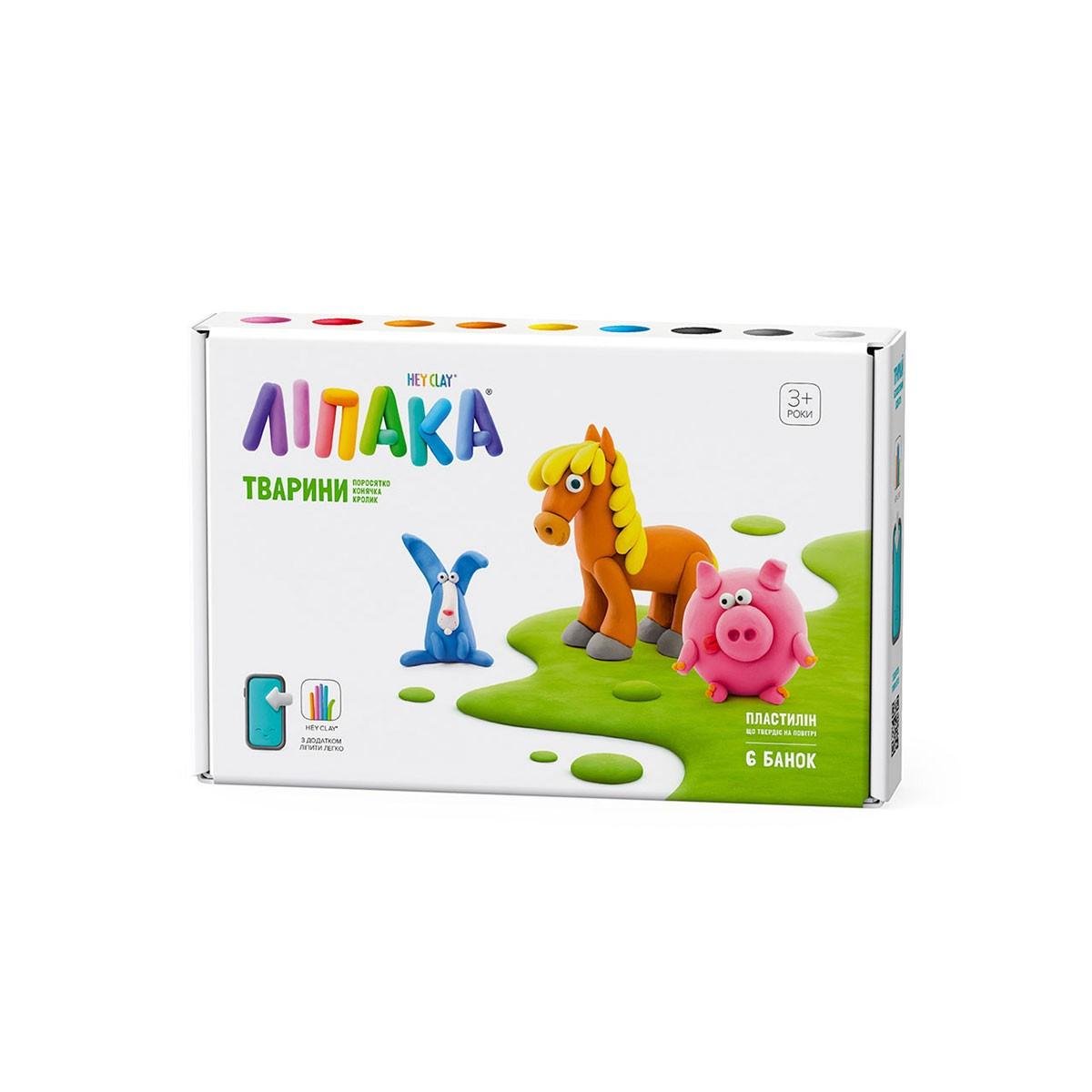 Набір пластиліну Lipaka Поросятко/конячка/кролик самостійно твердіє (24938506)