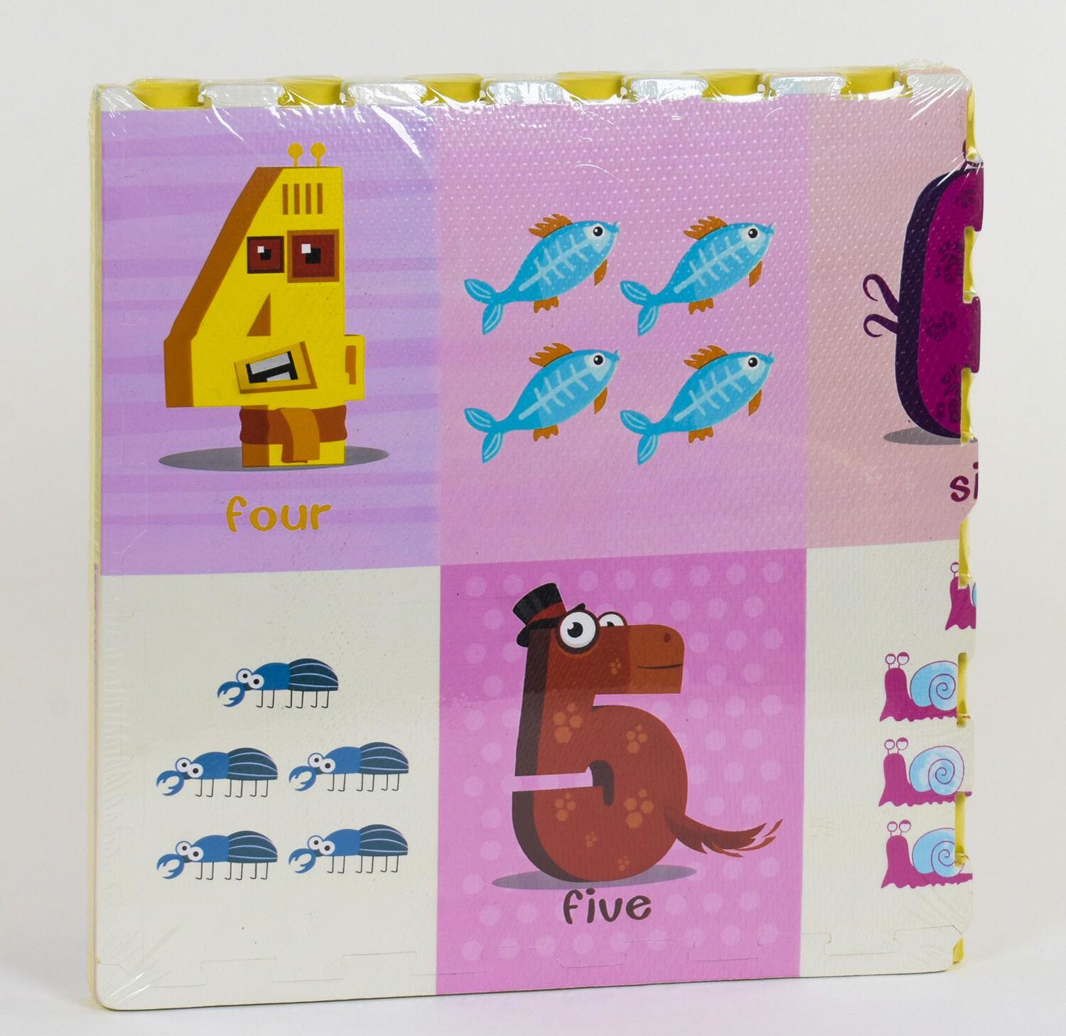 Развивающий коврик-пазл С 36624/15 Цифры EVA в упаковке 60х60 см 4 шт. (25111488)