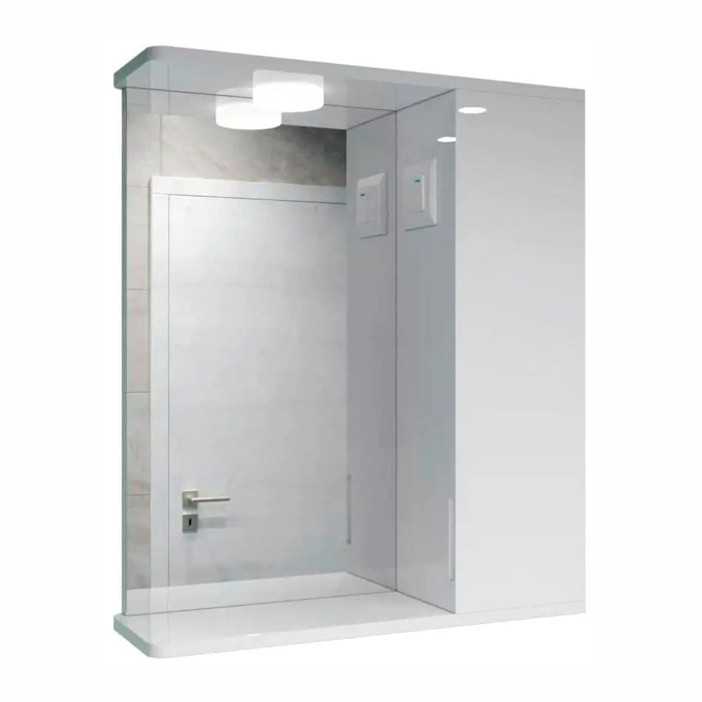 Зеркальный шкаф ШК4 с LED светильником/выключателем и розеткой дверца справа 600х700х160 мм Зеркальный шкаф ШК4 с LED светильником/выключателем и розеткой дверца справа 600х700х160 мм