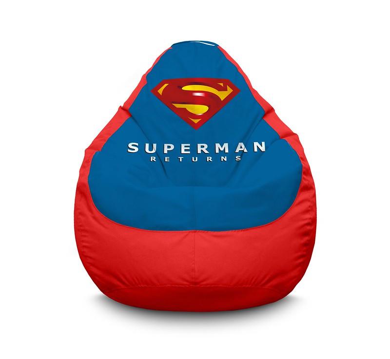 Кресло мешок iPuff Superman Old logo Оксфорд XXL 90х125 см Красный