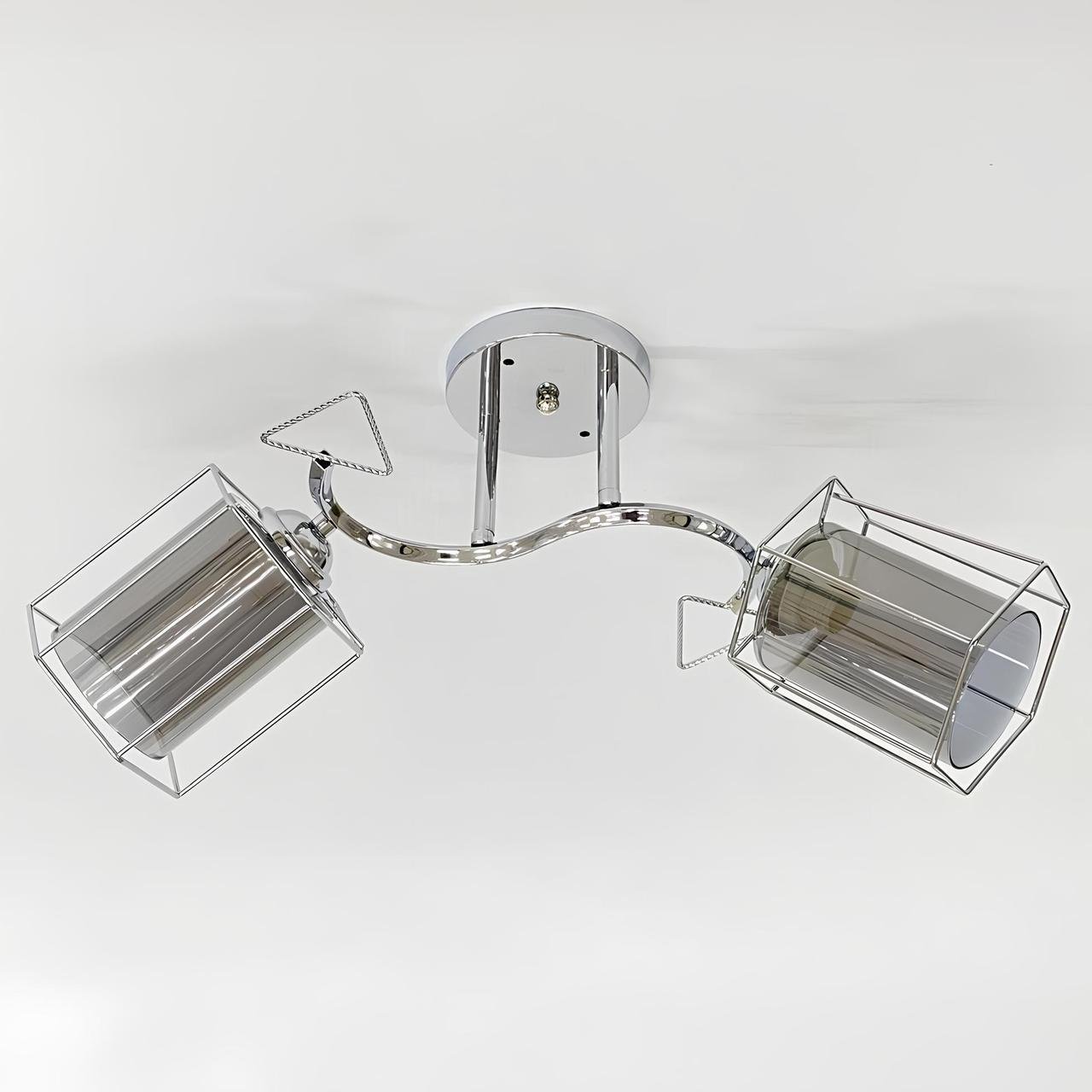 Люстра Valeso с двумя цилиндрическими плафонами под лампы Е27 Хром (91179B/2)