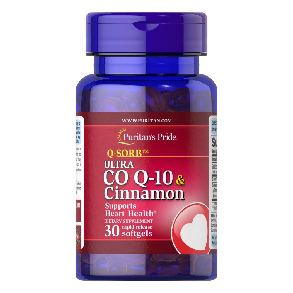 Натуральная добавка Ultra Q-SORB Co Q-10 200 mg & Cinnamon 1000 mg 30 softgels (100-56-3875899-20)