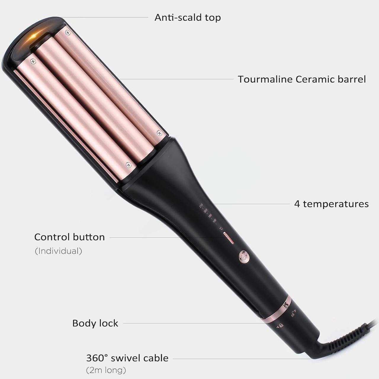 Плойка Janelove 4в1 многофункциональная гофре локоны волны 19/25/28/32 мм - фото 3