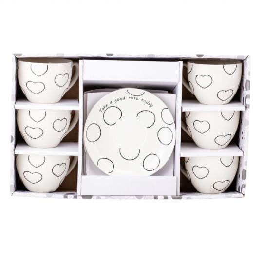 Набор чашек и блюдец Elisey Simple Elegance Collection на 6 керамических персон 12 пр. Белый (135-81-9194-002)