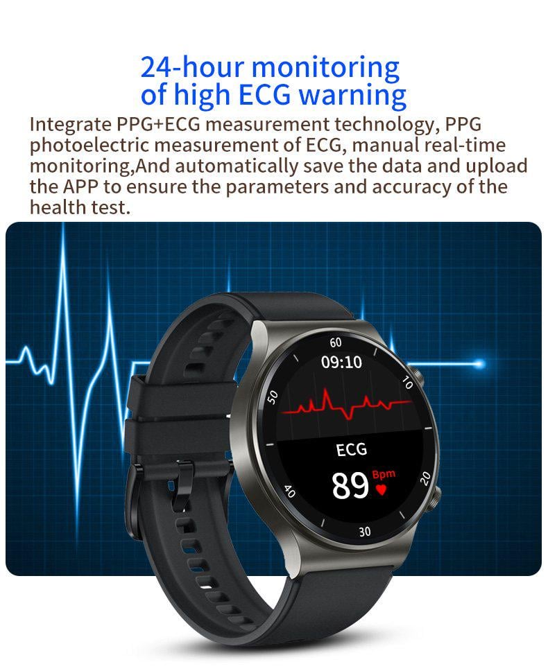 Смарт-годинник Bakeey S6 Pro розмова/тонометр/пульсоксиметр/ЕКГ Black - фото 10 Смарт-годинник Bakeey S6 Pro розмова/тонометр/пульсоксиметр/ЕКГ Black - фото 10