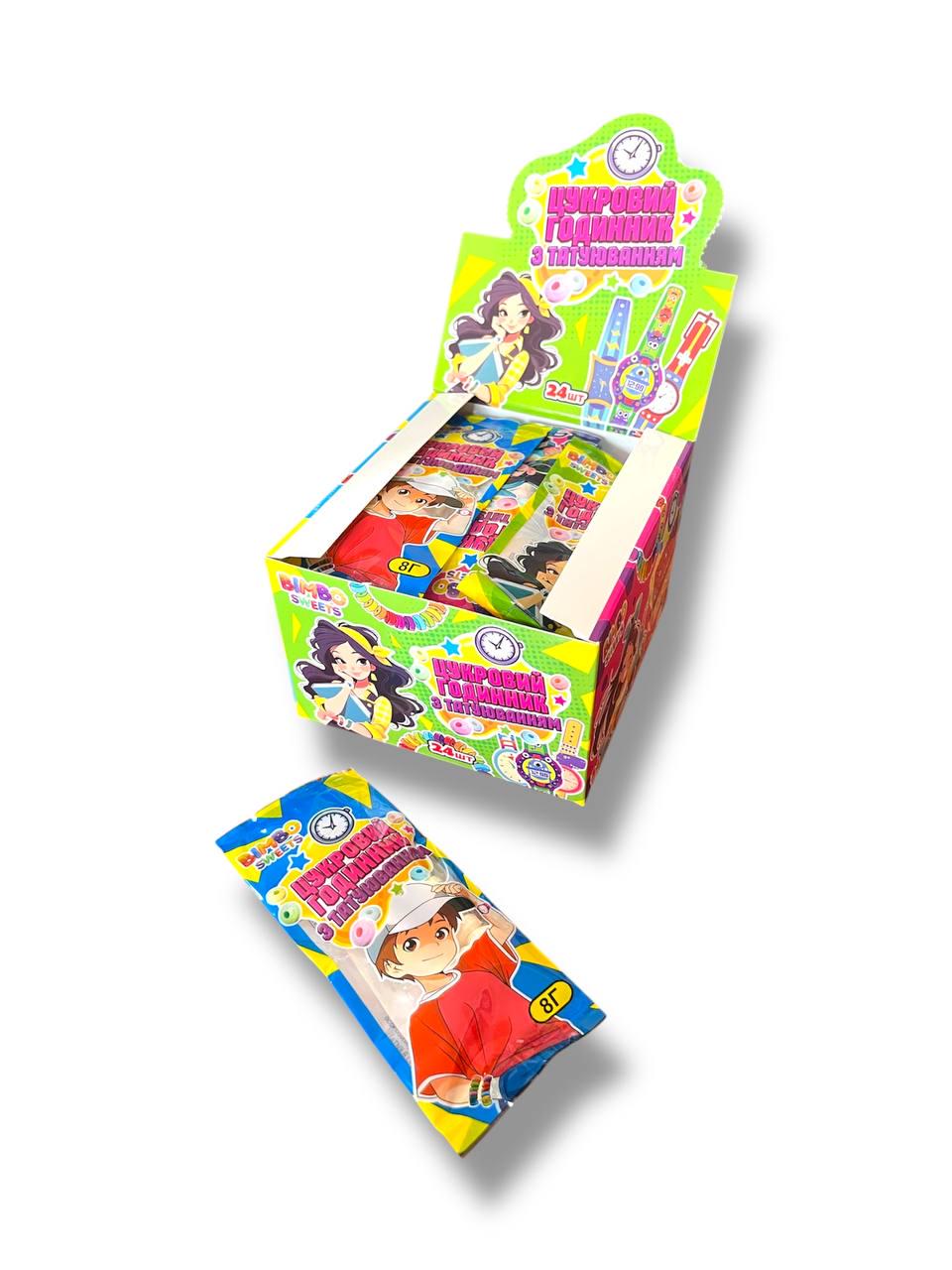 Сахарные часы з тату Bimbo sweets 24 шт. по 8 г (00000006362) Сахарные часы з тату Bimbo sweets 24 шт. по 8 г (00000006362)