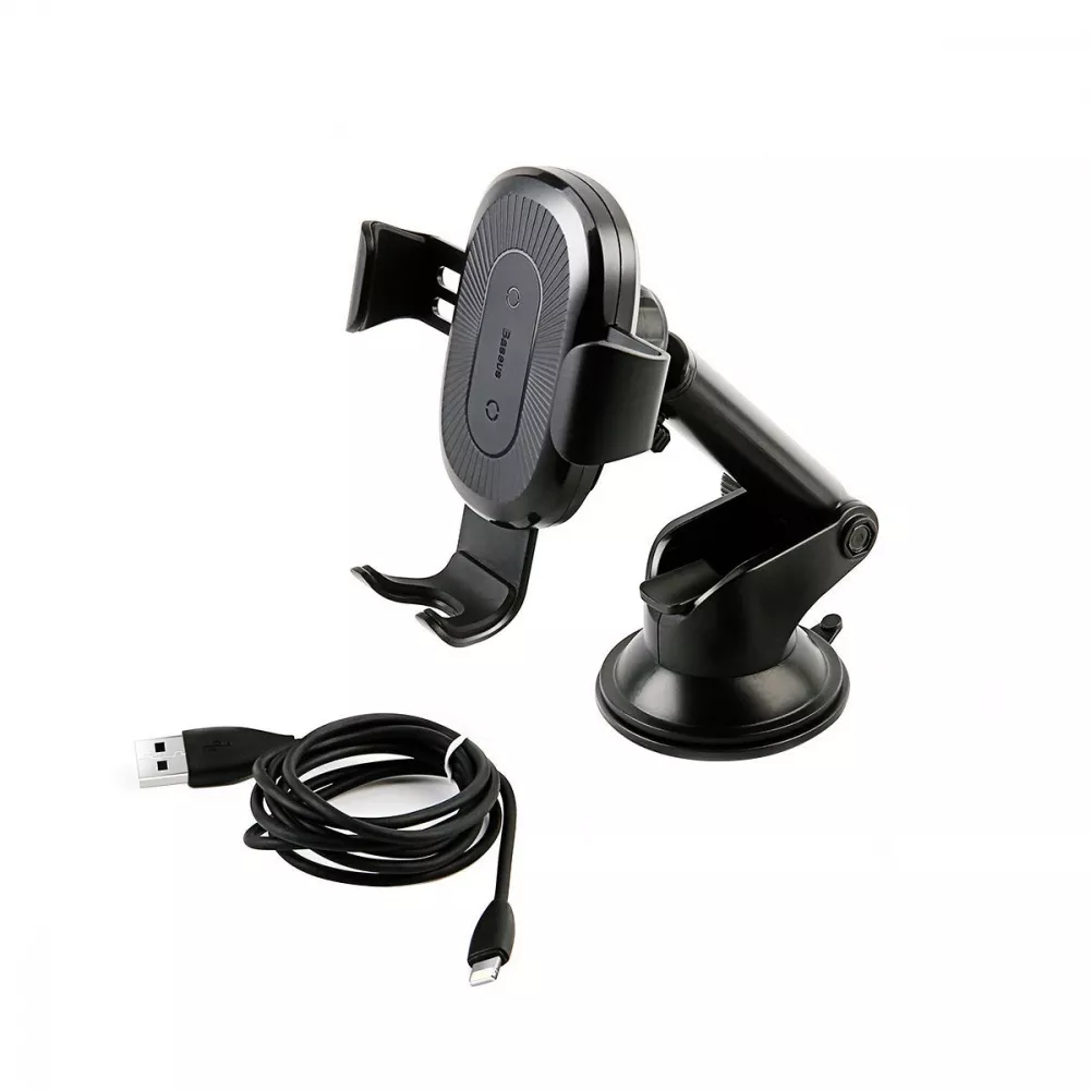 Автотримач з бездротовою зарядкою Baseus Gravity Car Mount Osculum Type 1,7A Black - фото 5