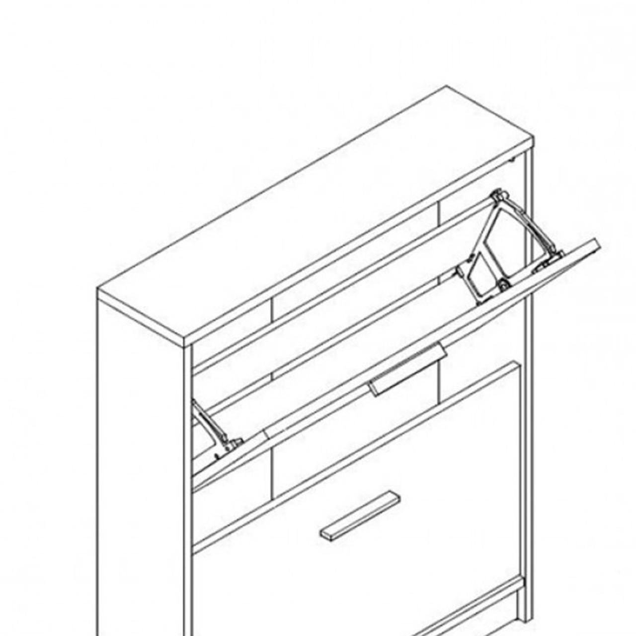 Тумба для обуви Гербор Непо SFB3K Дуб Сонома/Нимфея Альба (GRB-1348) - фото 5