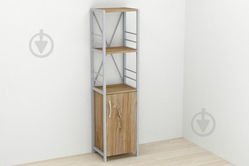Этажерка 3/34 Ferrum-decor Серии Конект с тумбой  144x34x28 Серый ДСП Таверна (FD1019)