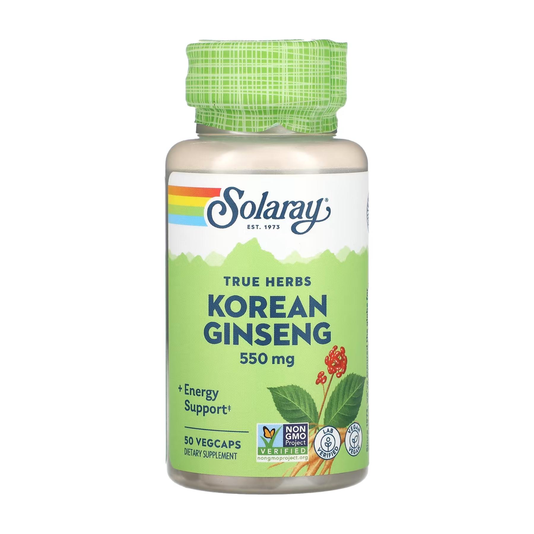 Натуральная добавка Korean Ginseng Root 550 mg 50 vcaps (2023-10-2379)