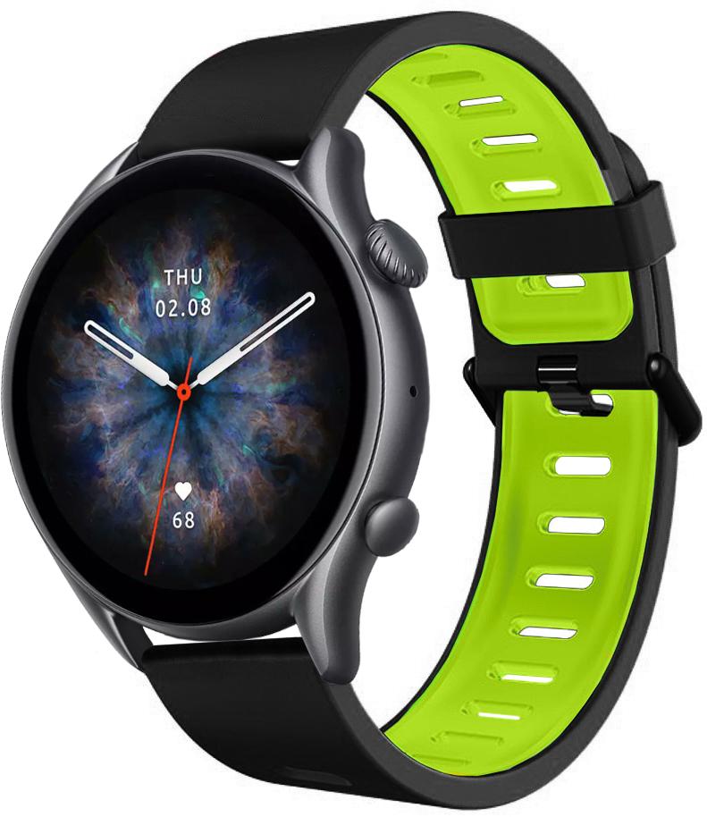 Ремешок Traf для Amazfit GTR 3 Pro Black-Green (25487)