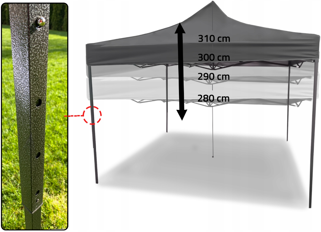 Павильон садовый Maltec 3х3 м 4 стены Серый (2166967061) - фото 9