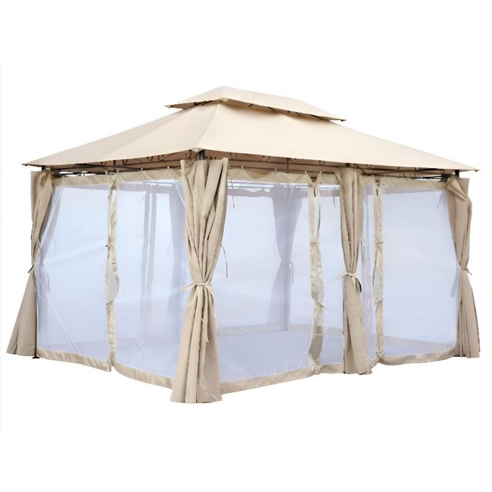 Павильон беседка садовая Bonro B-1026 3х4 м с москитной сеткой Коричневый (42401150)