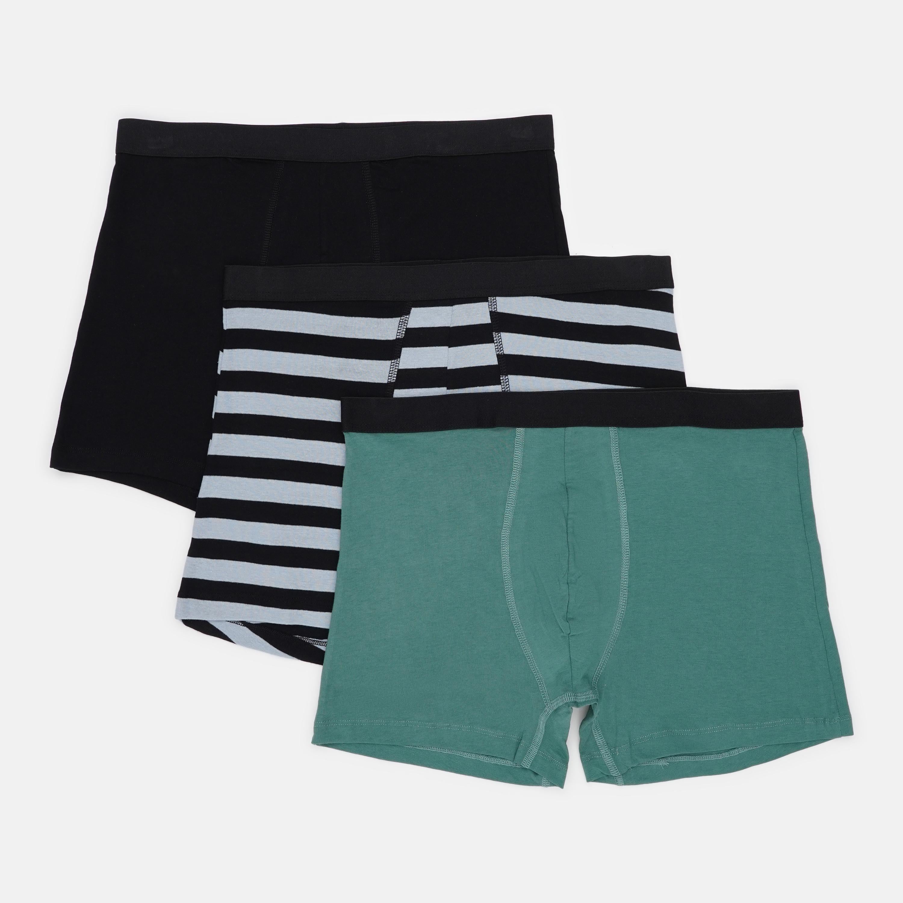 Труси Basic Collection 3 шт. L Чорний/Зелений (14380902415)