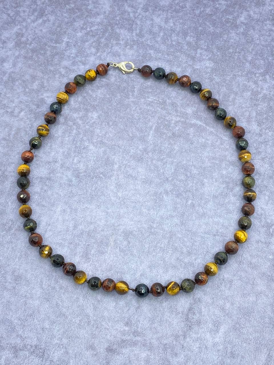 Бусы тигровый глаз 44 см Коричневый (9937)