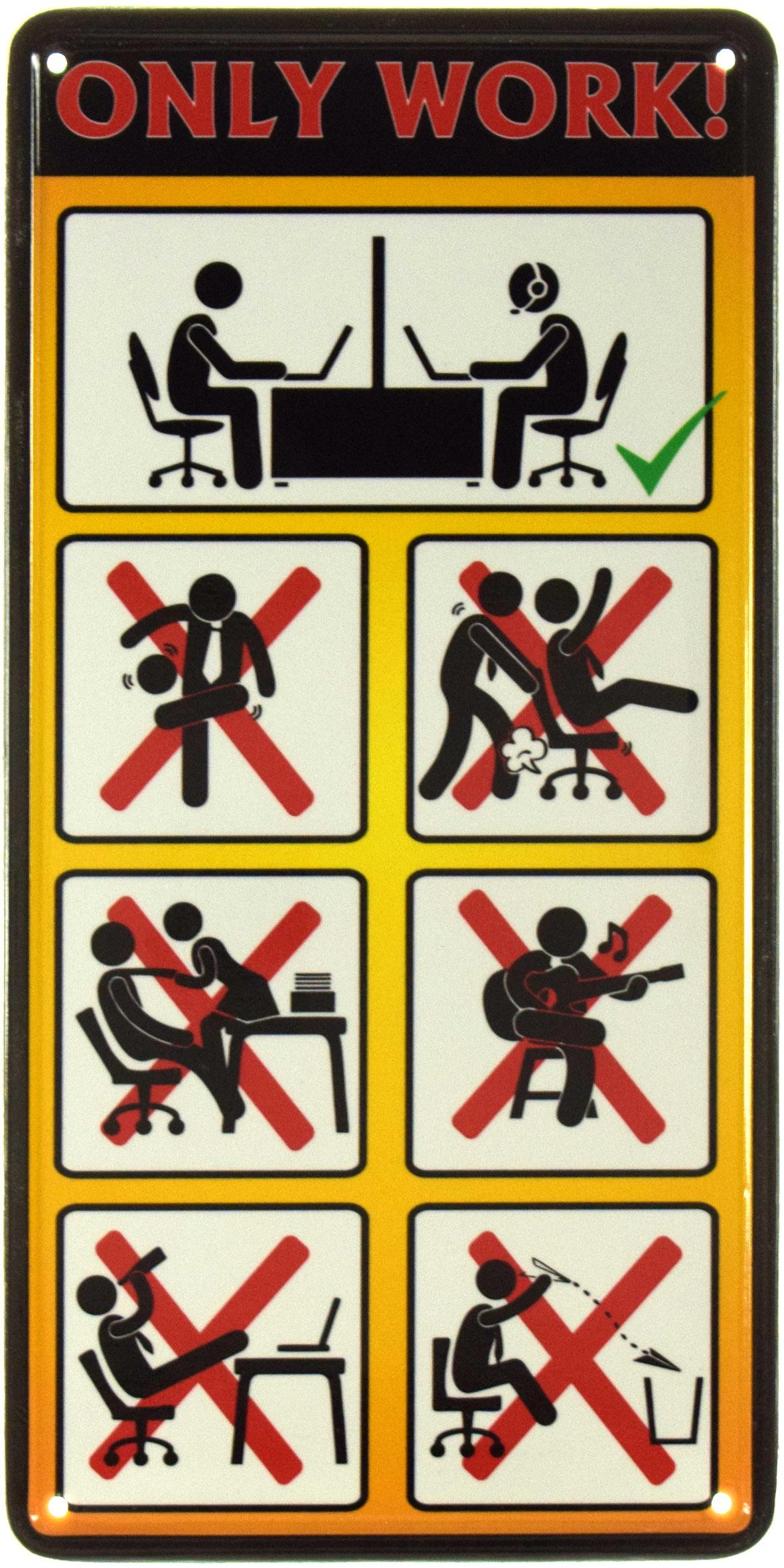 Табличка металева Тільки Робота!/Only Work! 15x30 см