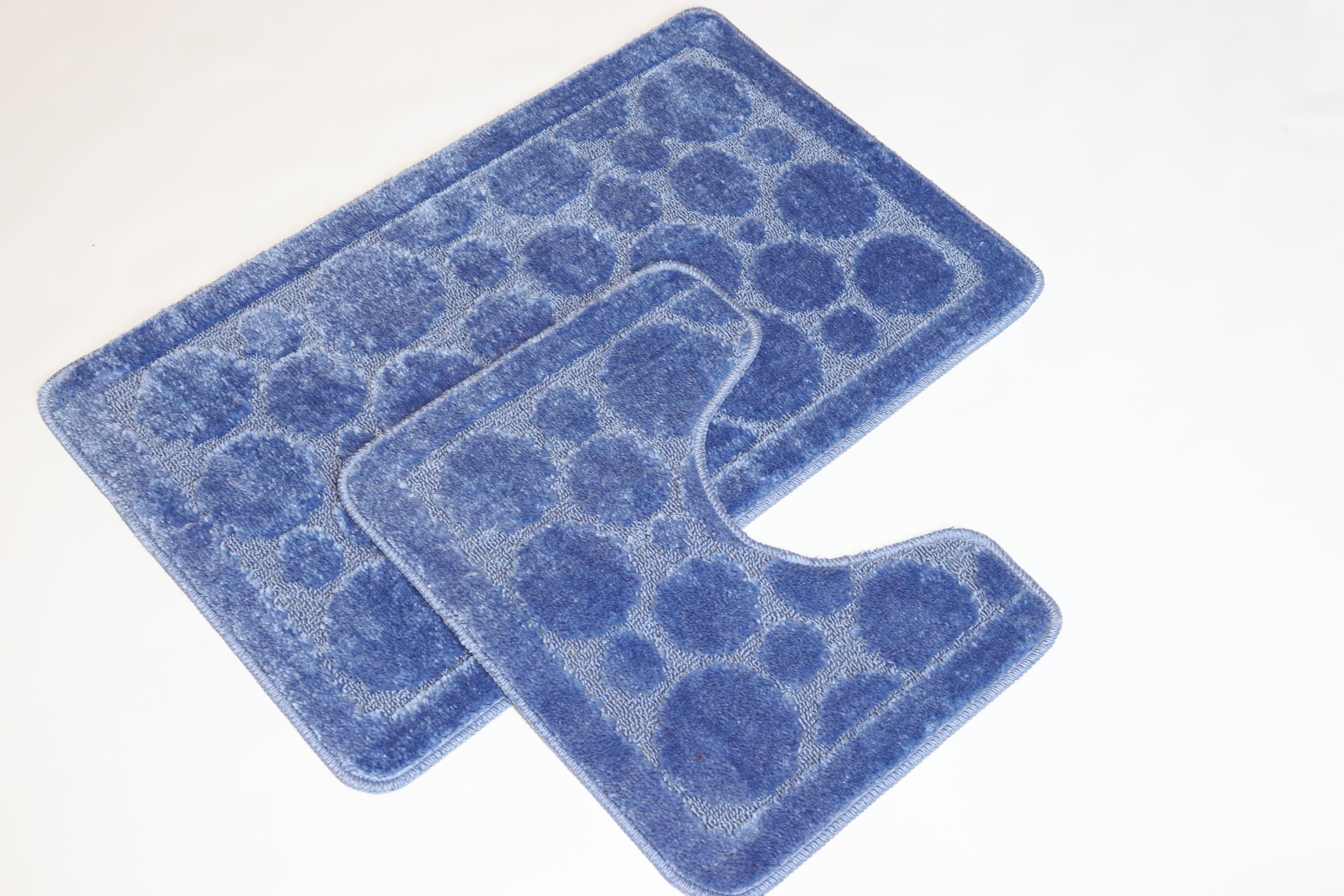 Набор ковриков для ванной и туалета Vonaldi 80x50/40x50 см Blue (11044/s)
