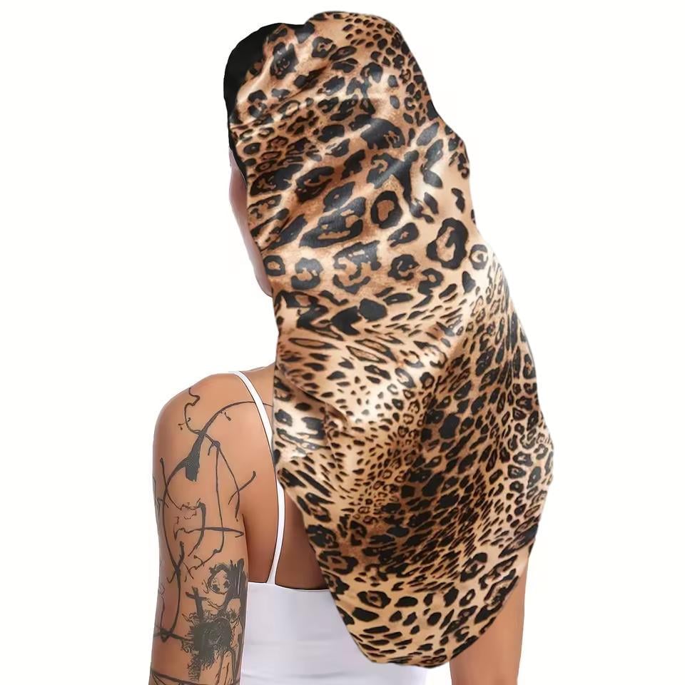 Шапочка для сна длинная на эластичной резинке универсального размера Леопардовый (2536970837) - фото 1