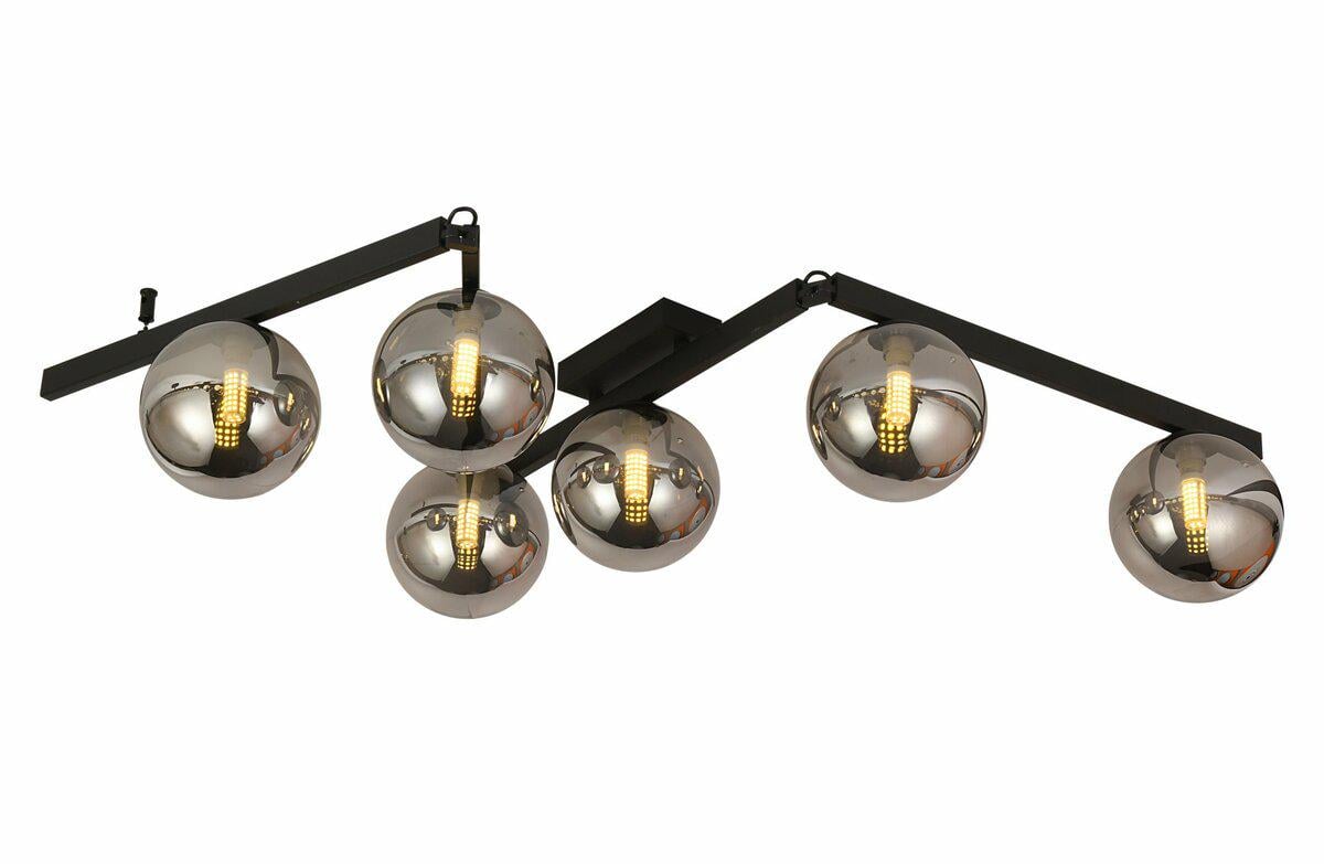 Люстра потолочная регулируемая Lighthouse SRS-19951-6 BK плафон хром Черный