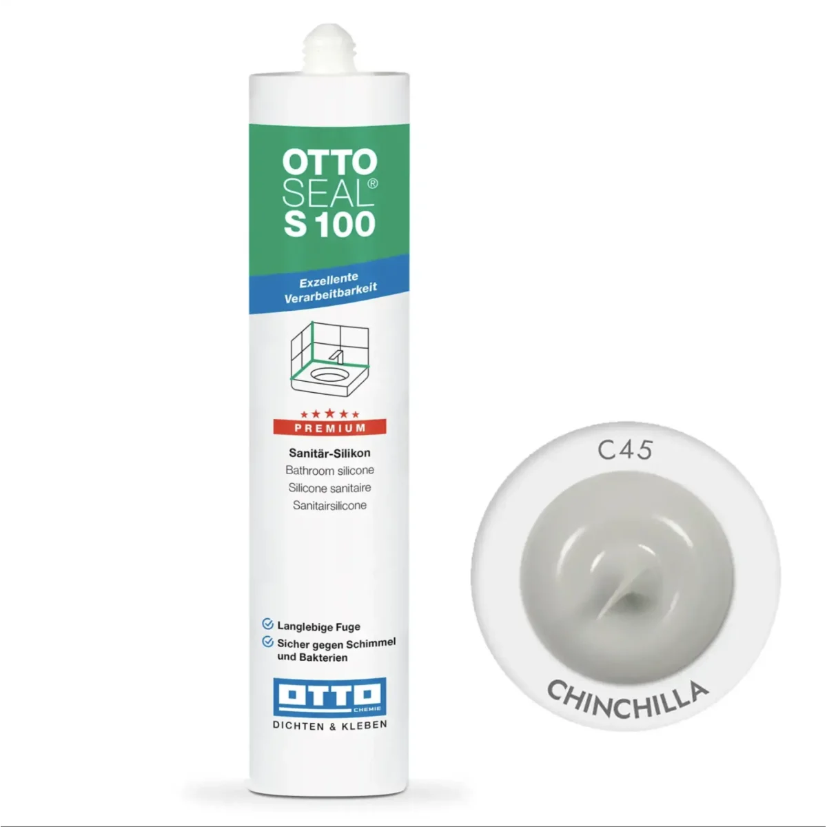 Силіконовий герметик OTTOSEAL S100 300 мм C45 Chinchilla (S100C45)