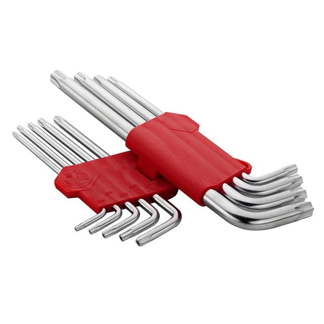 Набір ключів Г-подібних TORX подовжених з отвором 9 шт. (Т10-Т50) - фото 3