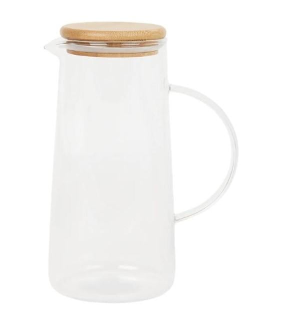 Графин стеклянный Stenson с бамбуковой крышкой 1 л (AN013568)