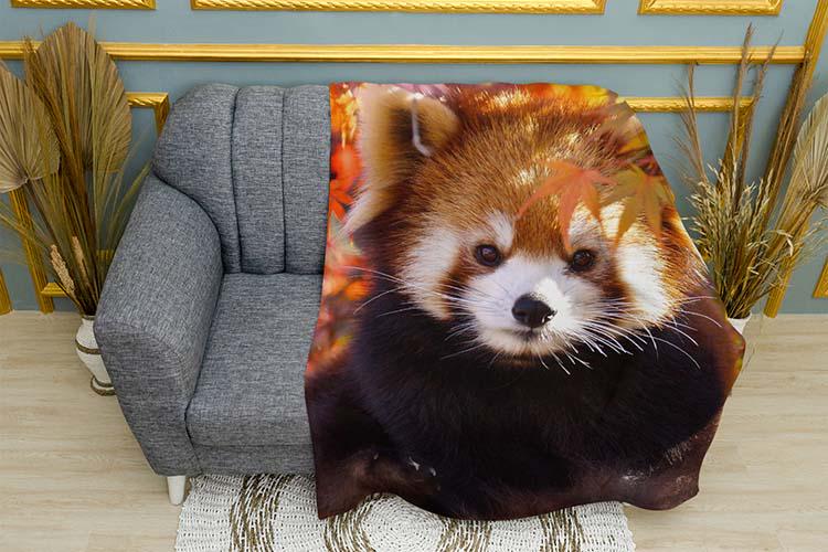 Плед Fluffy red panda Leaf плюш двухслойный 135х150 см (114010-2)