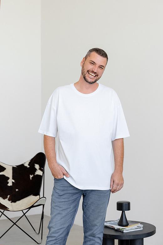 Футболка мужская GBI Оверсайз хлопковая лонг XXL/XXXL Белый (13723)