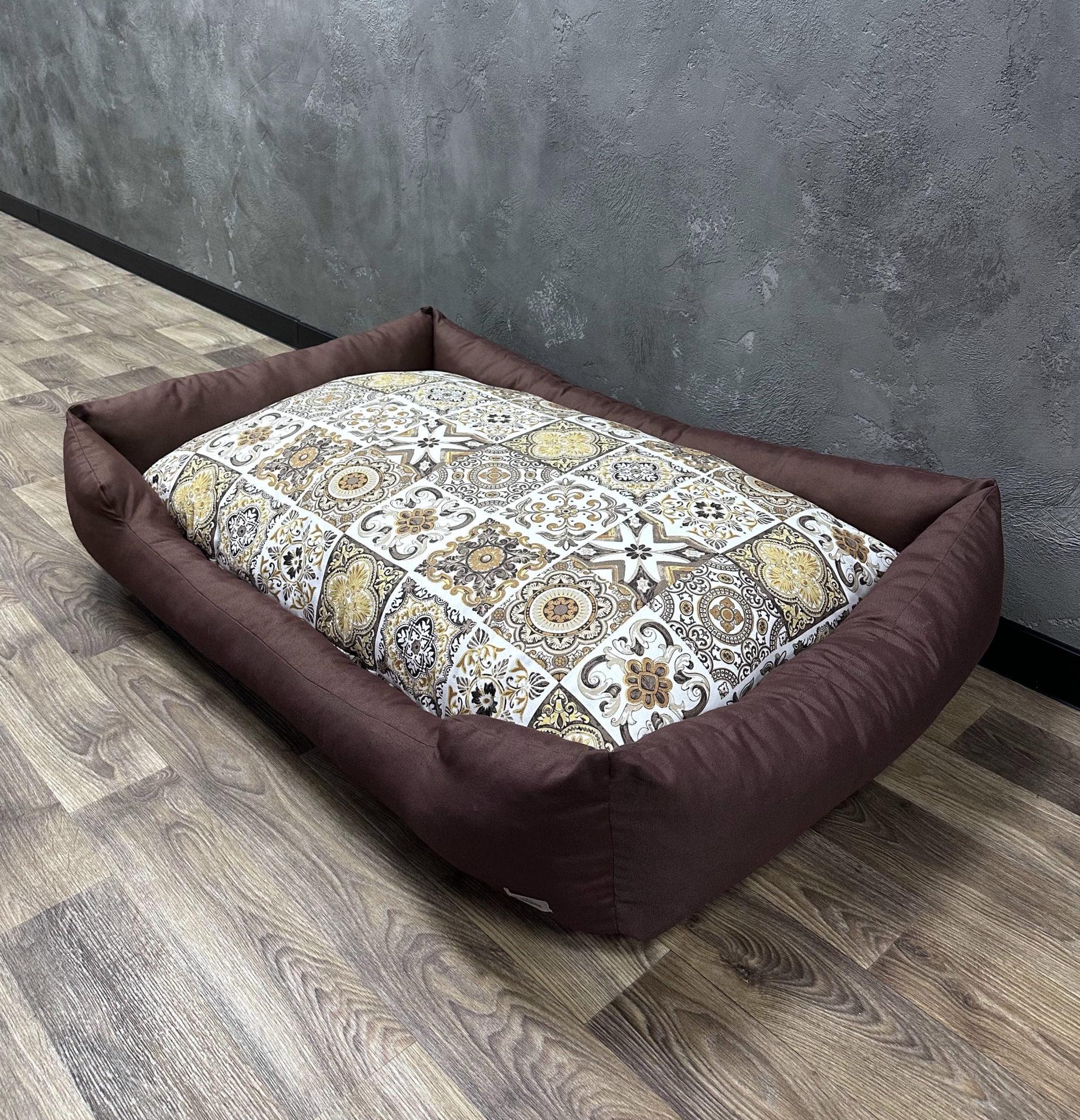 Лежак для котів та собак Comfort Home 2 Abstraction mocha 80х60 см