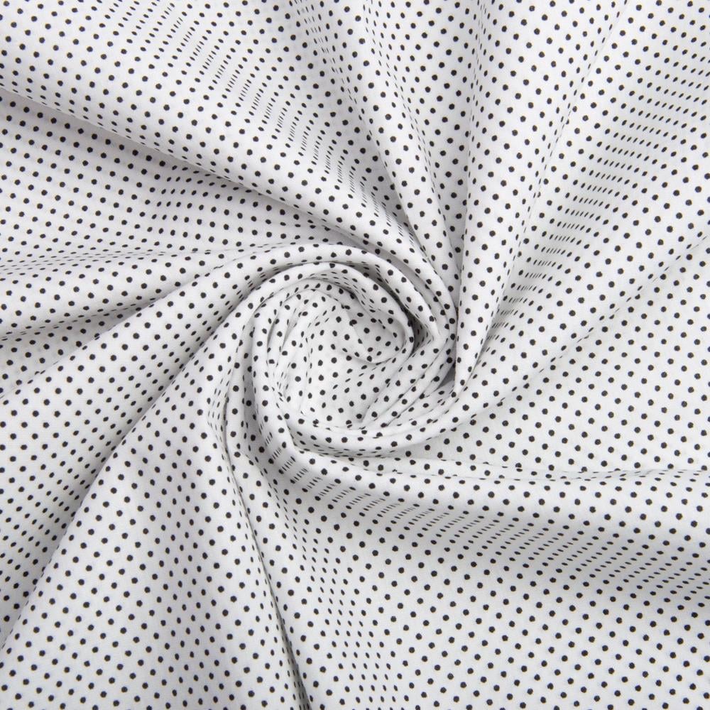 Тканина поплин бавовна Горошок Білий (25383)