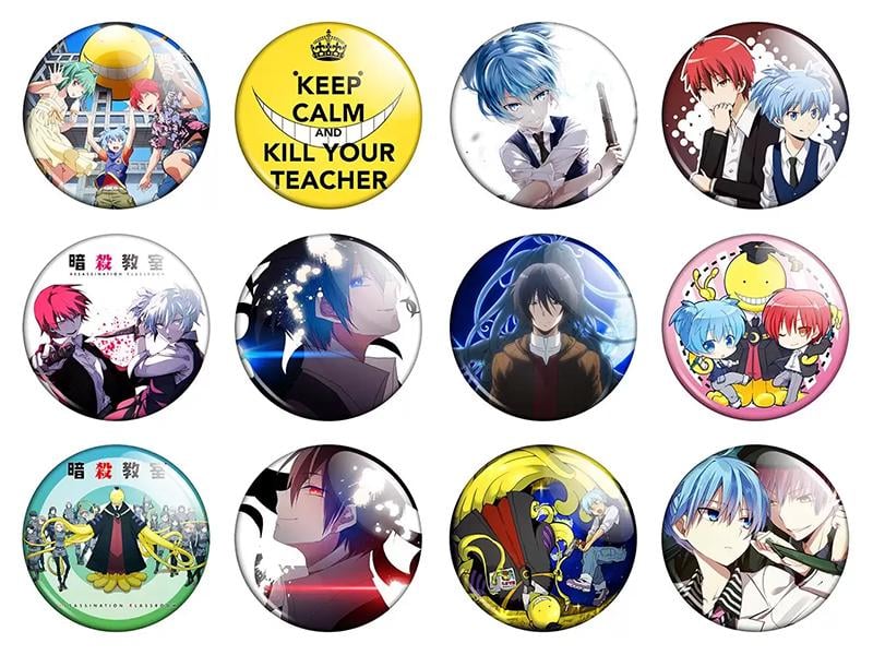 Набір значків Аніме Assassination Classroom 12 шт. (NZN00292)