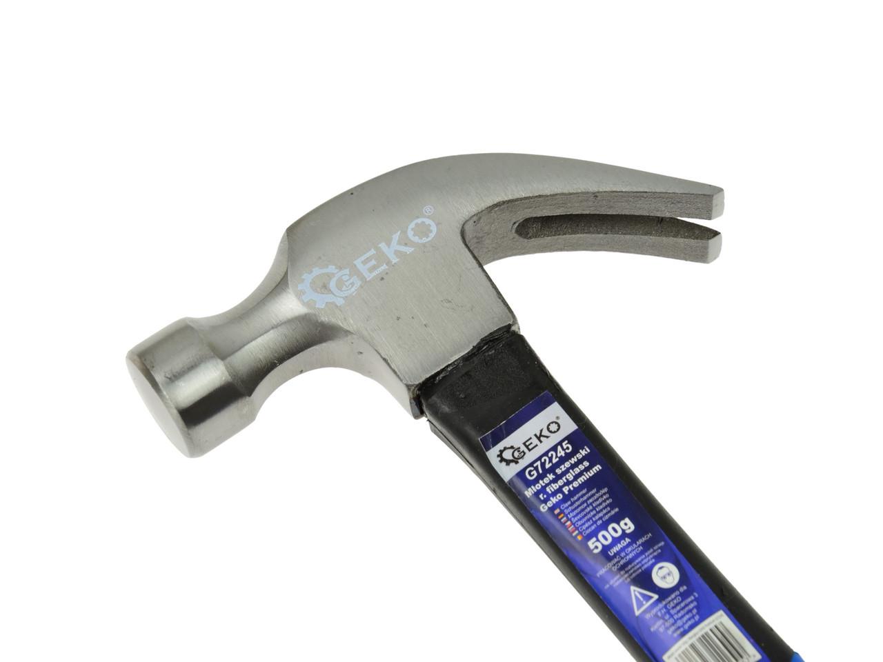 Молоток шевця GeKo premium з ручкою зі скловолокна покритого TPR 500 г (G72245) - фото 2 Молоток шевця GeKo premium з ручкою зі скловолокна покритого TPR 500 г (G72245) - фото 2
