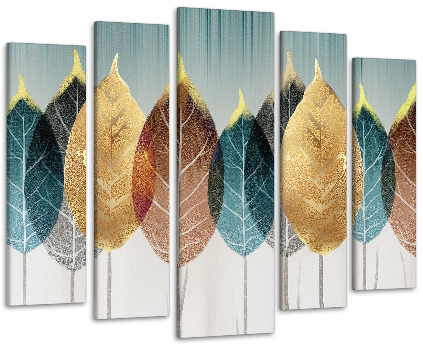 Картина модульна Абстракція Листя 105х150 см (Art-466_5)