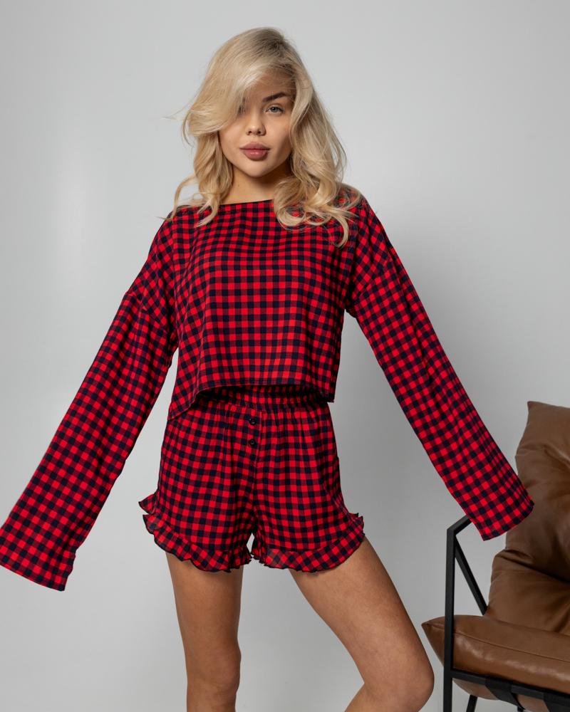 Піжама жіноча QC Regina 20755 M Червоний із чорним (20755M)