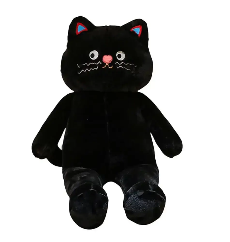 Мягкая игрушка Кот пушистый подушка-антистресс 61 см Черный (2564949102)
