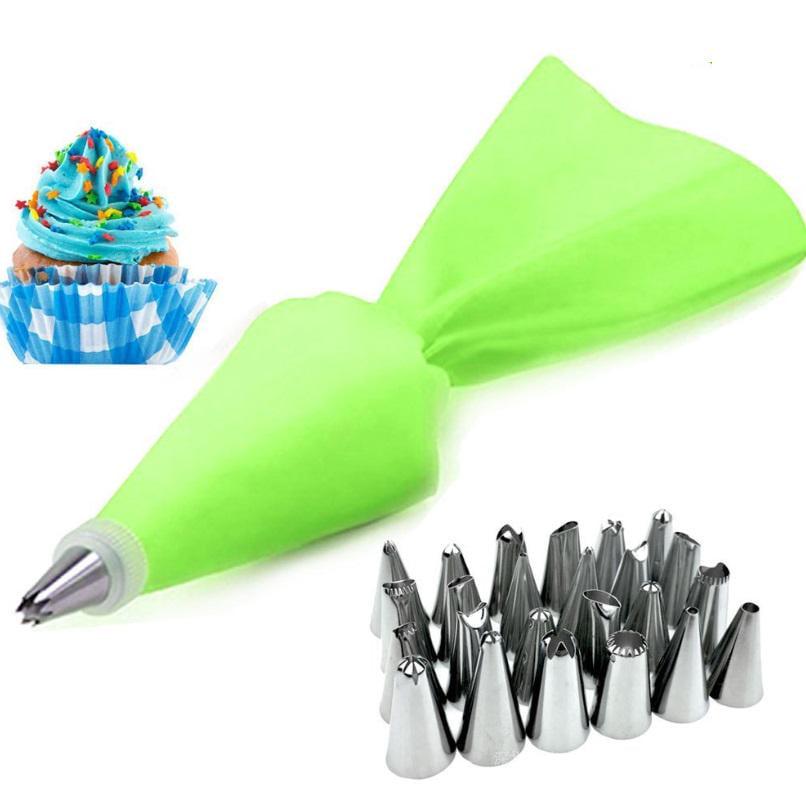 Мешок кондитерский с насадками 18 480 26 пр. Зеленый (5003905) - фото 2 Мешок кондитерский с насадками 18 480 26 пр. Зеленый (5003905) - фото 2