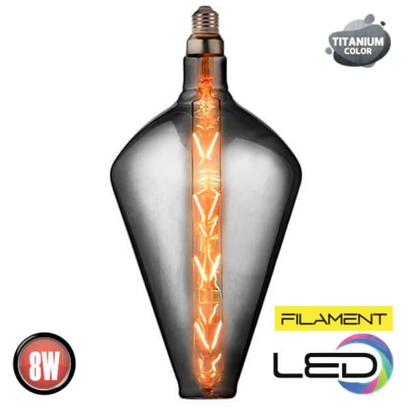 Лампа светодиодная Horoz Electric Filament Paradox-Xl 8W E27 2400К Титан - фото 2