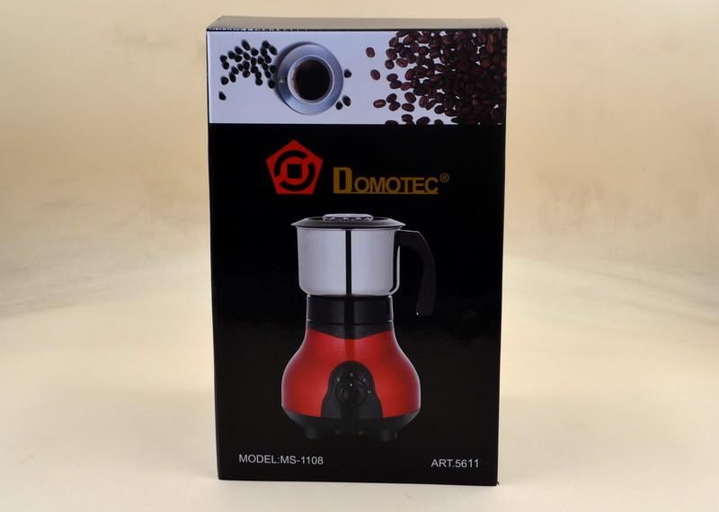 Кавомолка Domotec електрична з нержавіючої сталі 250 г Червона (1118933354) - фото 5 Кавомолка Domotec електрична з нержавіючої сталі 250 г Червона (1118933354) - фото 5
