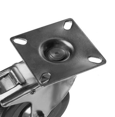 Комплект колес с тормозами для мебели 2 обыкновенные 2 с фиксаторами Серый - фото 7