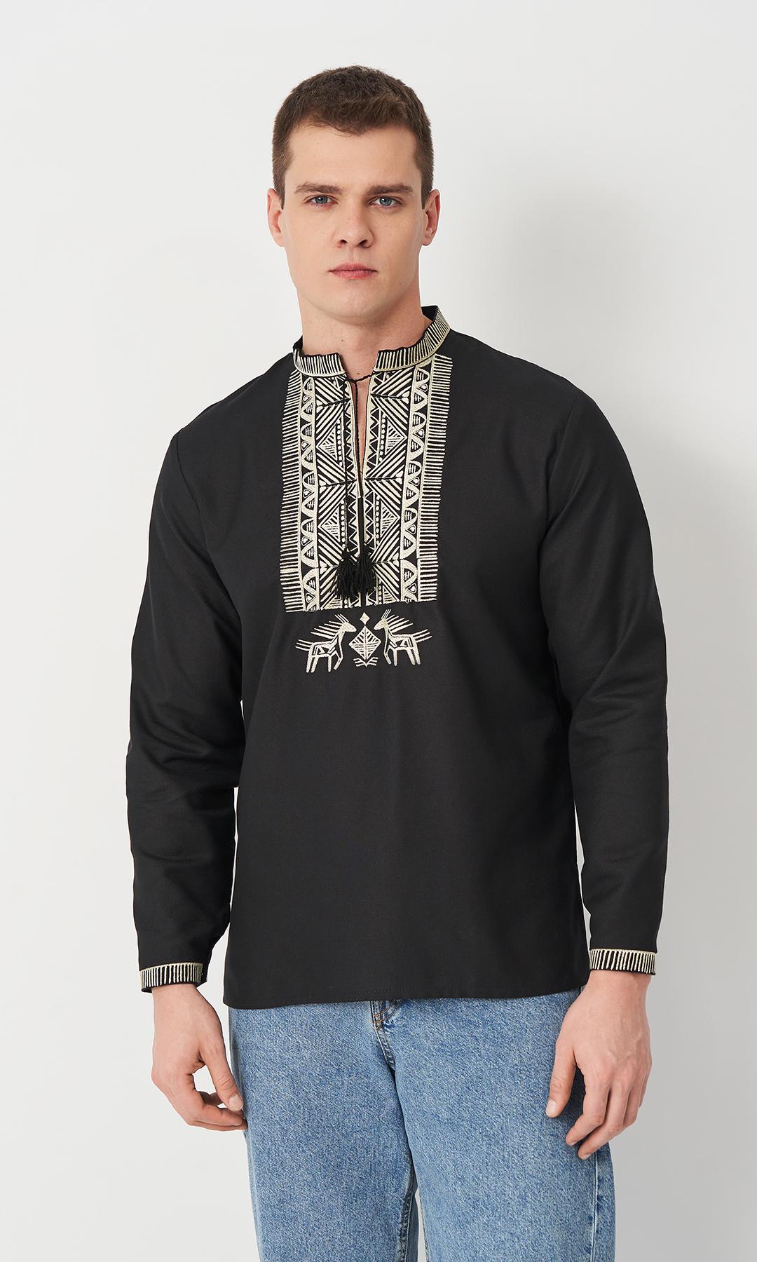 Вишиванка чоловіча Вишиваночка р. 56 Чорний (645-6) Вишиванка чоловіча Вишиваночка р. 56 Чорний (645-6)