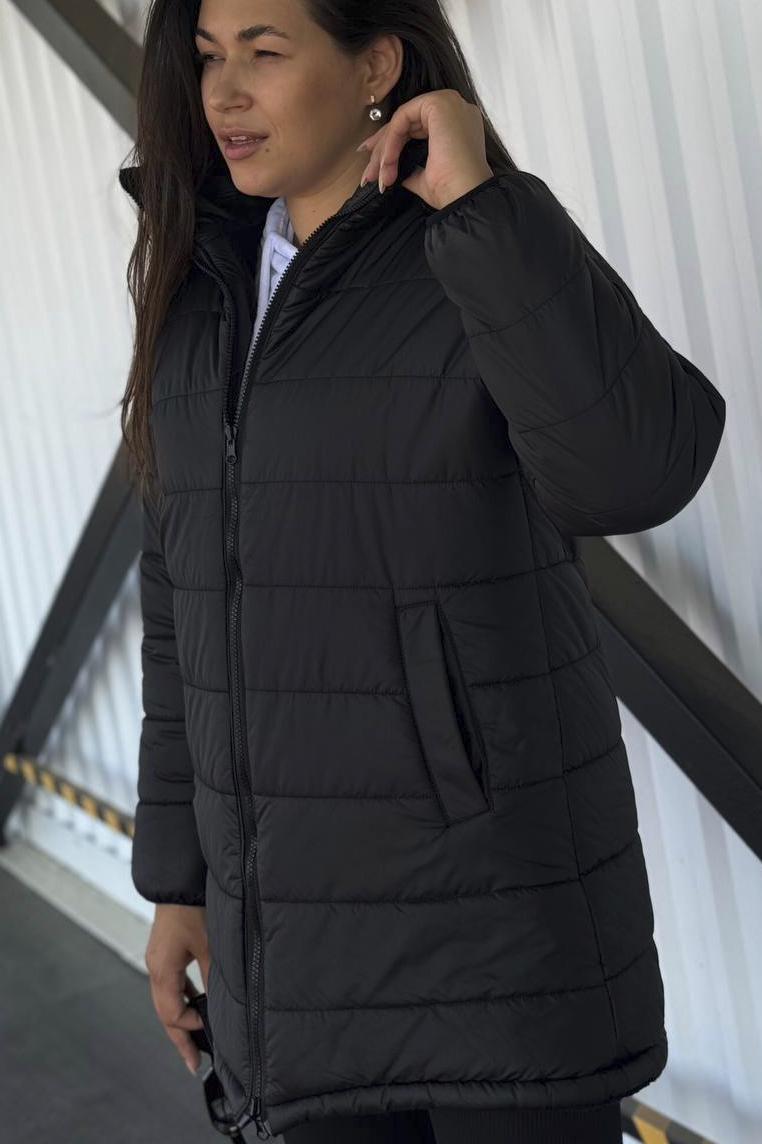 Куртка женская демисезонная двухсторонняя S Черный (193260) - фото 2