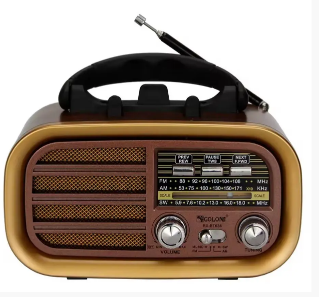 Радиоприемник Golon RX-BT638 Bluetooth/USB/SD/FM/AM/SW/с аккумулятором 18650 (32562648)