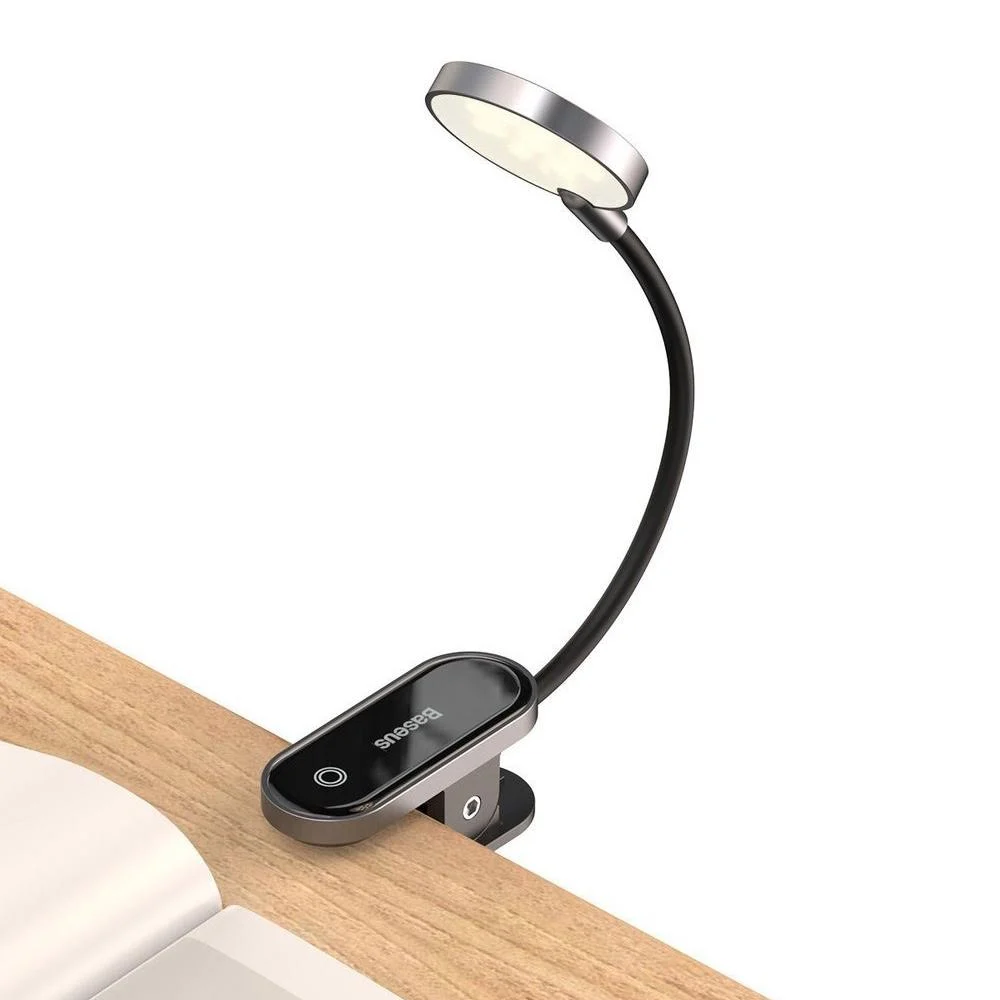 Настольная лампа BASEUS Comfort Reading Mini Clip Lamp с встроенным аккумулятором 350 mAh Grey (68692779) - фото 4