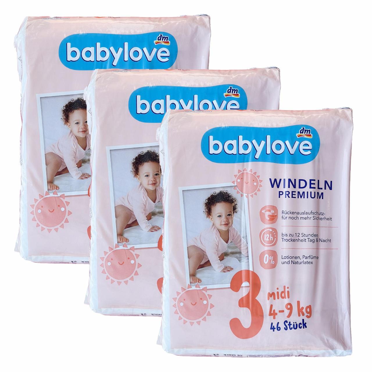 Підгузки дитячі Babylove Premium 3 Midi 4-9 кг 138 шт. (2301031482)